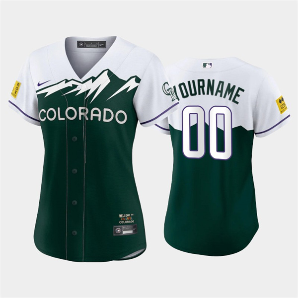 Women's Colorado Rockies Active Player Custom 2022 Green City Connect Stitched Baseball Jersey(Run Small)